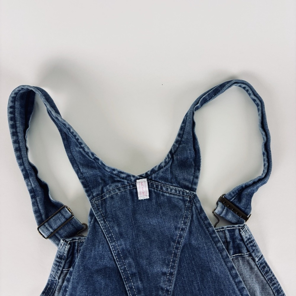 Key Overalls Women Size 16 Reg Bibs Denim Utility Pockets Buttons Logo Workwear - Picture 5 of 12